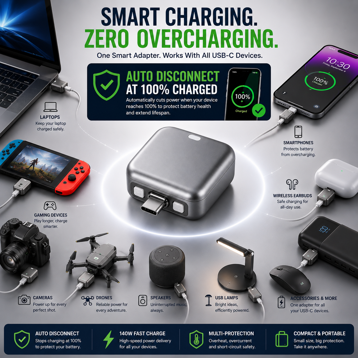 Smart Auto Disconnect USB-C Charging Protector™